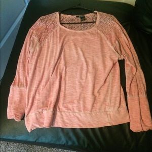 pink 3/4 sleeve cute shirt